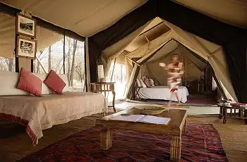 Tent Interior, Alex Walkers Luxury Mobile Safari, Tanzania