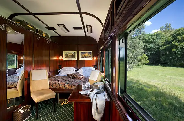 Luxury accommodation aboard the Rovos Rail 