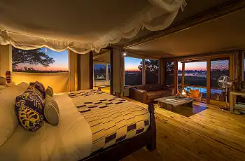 Room interior, Little Vumbura, Botswana