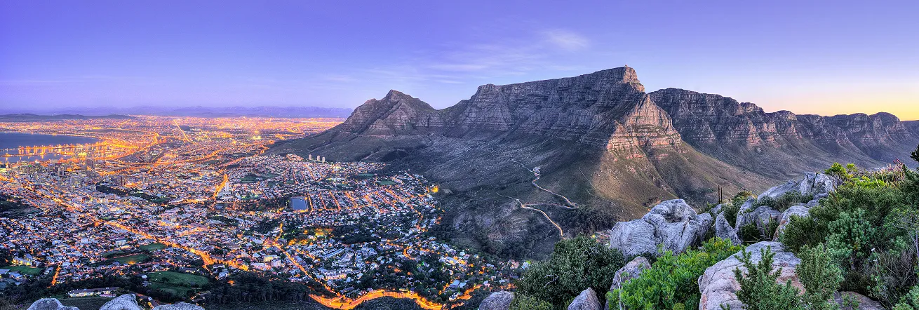 Late afternoon light over Cape Town South Africa