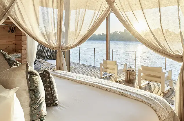 Luxury tented suites at Victoria Falls River Lodge