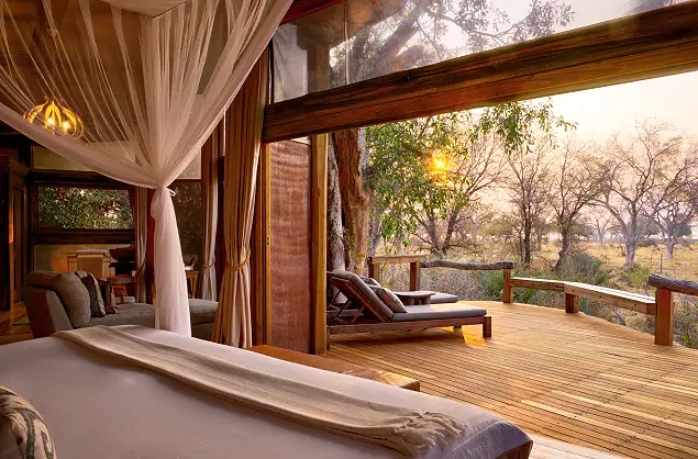Uninterrupted views of the Delta right from your room at Camp Okavango