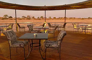 Dining area with a view, Kalahari Red Dunes Lodge