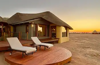 Luxury chalets await you at Kalahari Red Dunes Lodge
