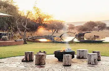 The boma overlooking the waterhole, Okonjima Luxury Bush Camp