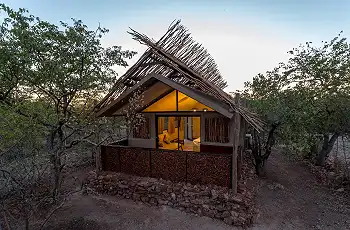 Rooms from the outside at Etosha Village