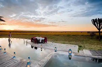 The pool area at Kichwa Tembo Tented Camp, Kenya