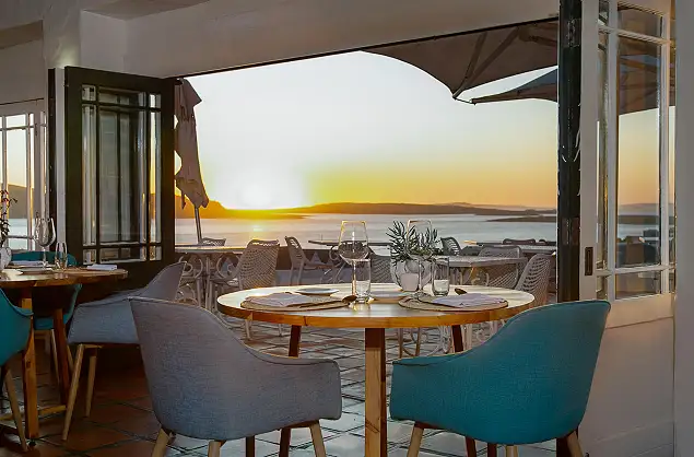 The verandah at the Farm House Hotel, Langebaan Lagoon