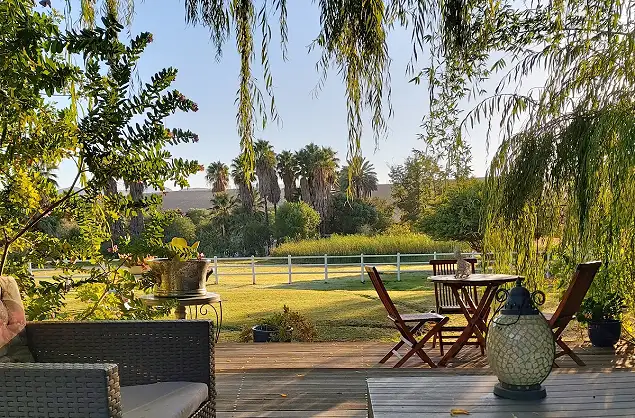 Tranquil gardens with views of the mountains