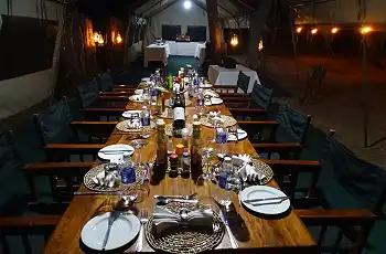 Dining tent at Kennedy Camp