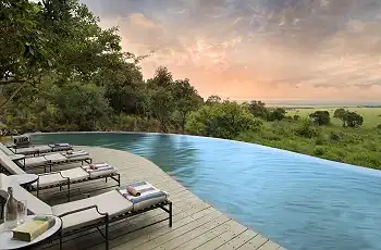 Swimming Pool with a view at Bateleur Camp, Masai Mara, Kenya