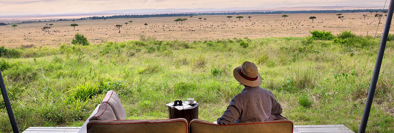 Views out of the Masai Mara plains at andBeyond Bateleur Camp