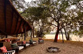 The Luambe Camp Boma, on the banks of the river