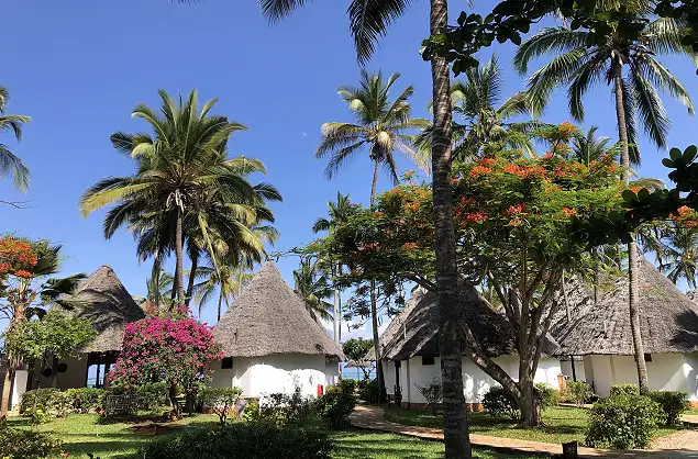 Tropical gardens at Blue Bay Resort