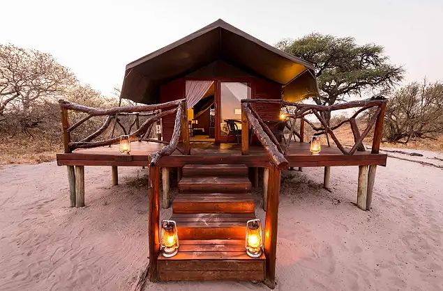 Luxury safari tents at Camp Savuti
