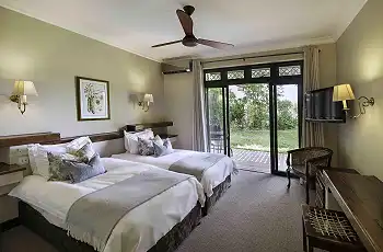 Rooms overlooking the gardens at Ilala Lodge