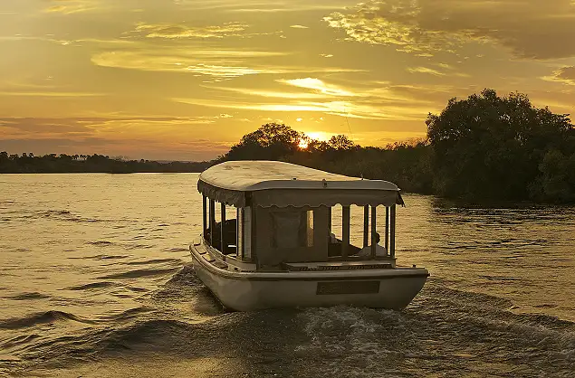 Sunset cruise down the Zambezi River