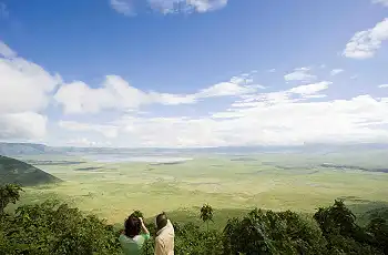 A view out into the Ngorongoro Crater