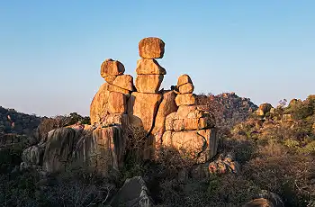 Some of the balancing rocks in the Matopos Hills