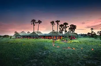 A sunset view of Jack's Camp