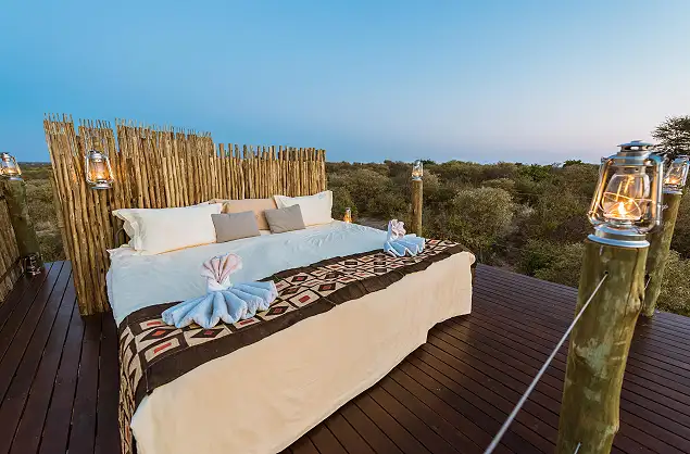 Sleep under the stars in the Central Kalahari