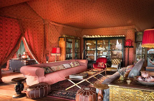 The lounge area at Jack's Camp