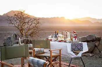 Sundowners at Hoodia Desert Lodge, Namibia