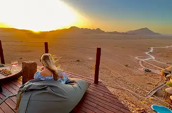 Sunset overlooking the Namib Desert, Namib Outpost