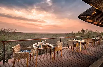 Dinner with a view at Phinda Mountain Lodge