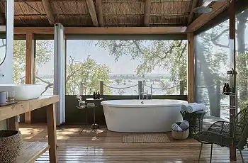 A bathroom with a view, Victoria Falls River Lodge