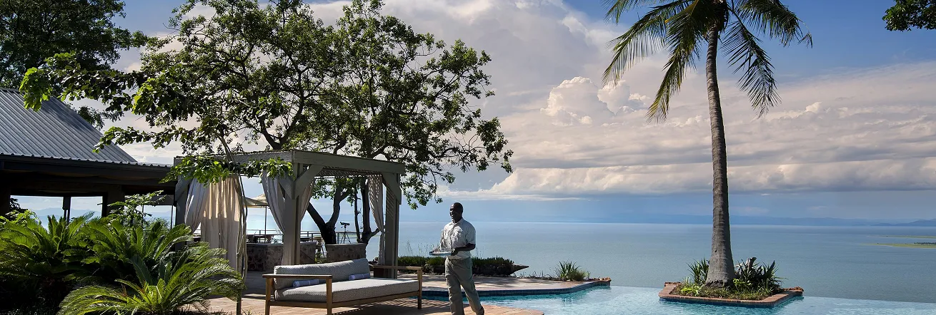 Bumi Hills Safari Lodge overlooks the vast Lake Kariba