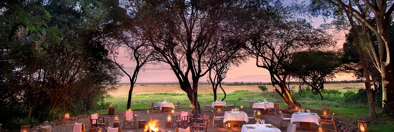 Dining under the trees, Bateleur Camp, Kenya