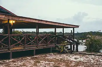 Lounge area and deck at Sette Cama Camp