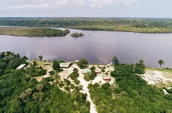 Views out over the Ndogo Estuary, Sette Cama Camp