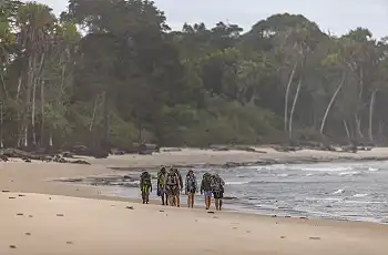 Walking along the beaches of the Loango National Park, Jandré Germishuizen