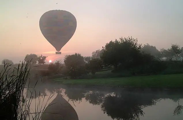 Just after take off, sunrise
