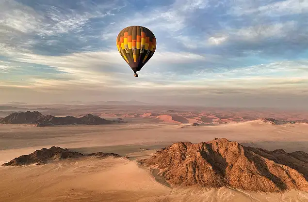 In flight over the Namib Desert