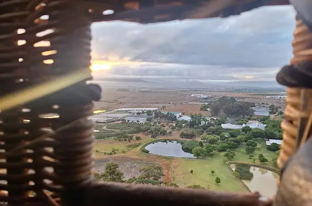 Views out over the vineyards and farmlands