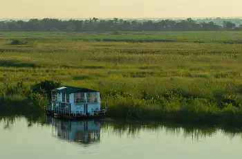 Moored along the river banks
