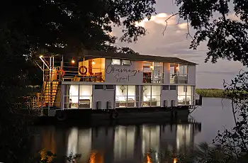 The Okavango Spirit at it's mooring spot