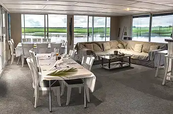 The lounge and dining areas have 360 views of the surrounding scenery