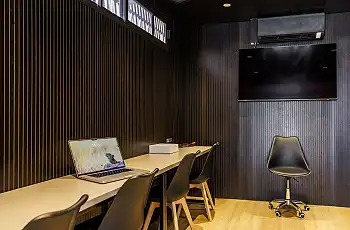 The editing suite on board the Pangolin Voyager