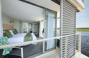 Enjoy views of the Chobe River from every window in your cabin
