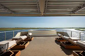The perfect spot on the boat for sunsets and sunrises