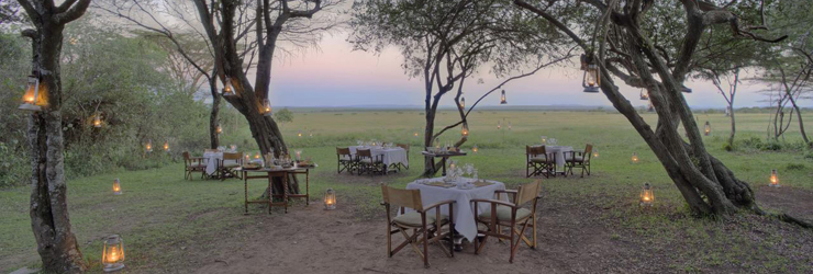 Dining under the trees, Bateleur Camp, Kenya