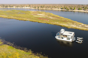 The best way to experience the Chobe is on a houseboat