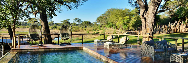 View from the main area at Elephant Valley Lodge, Botswana