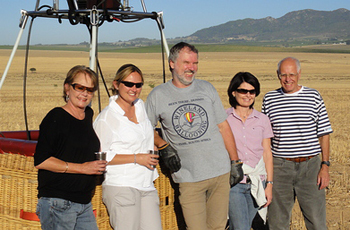 Passengers after Winelands Hot Air Balloon Flight