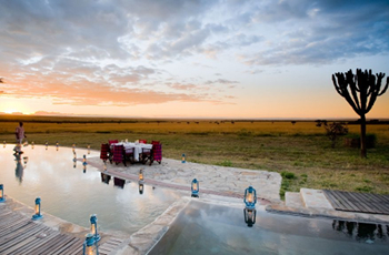 The pool area at Kichwa Tembo Tented Camp, Kenya