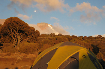 View of Kilimanjaro from a campsite